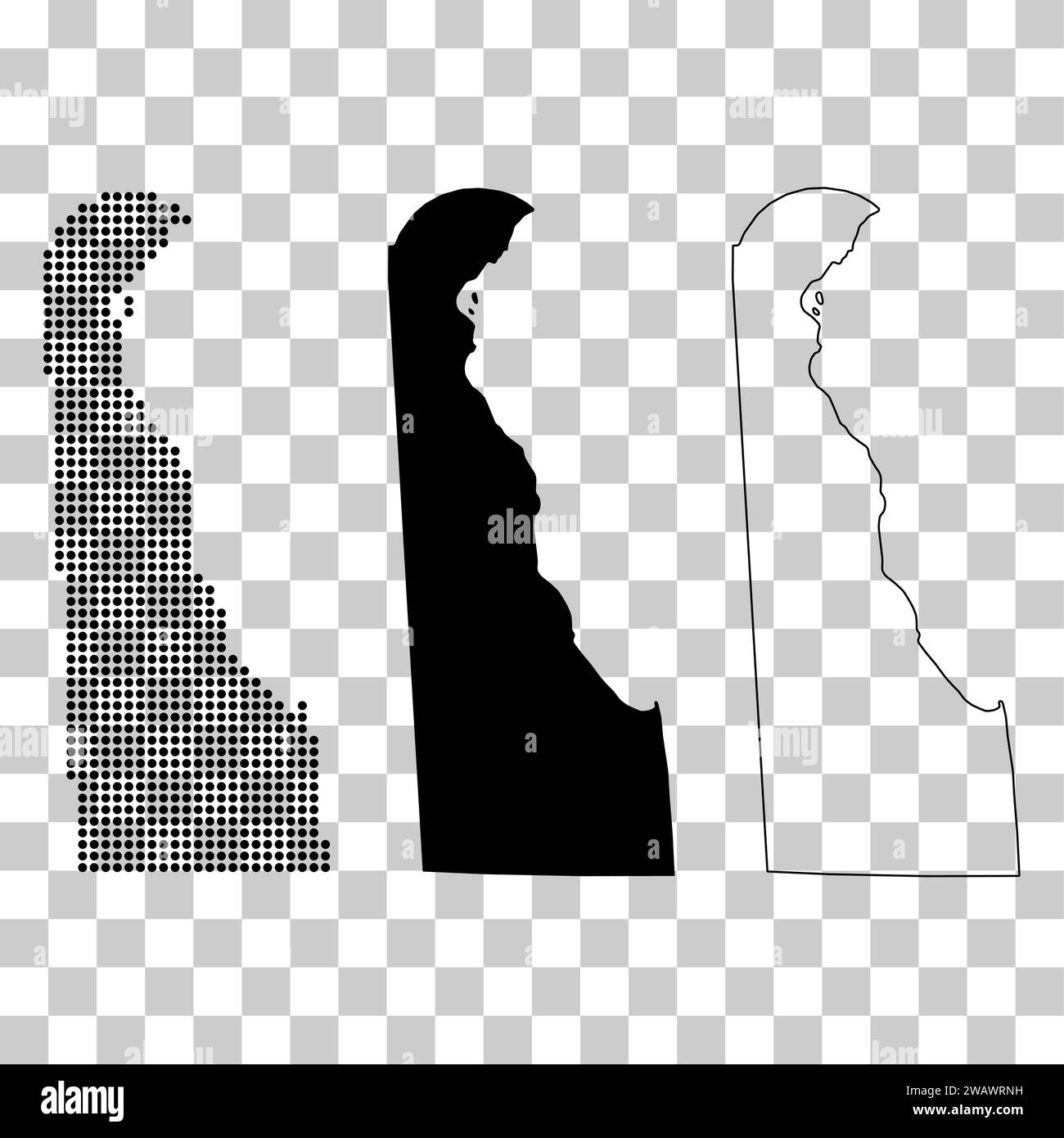 Set of Delaware map, united states of america. Flat concept icon vector illustration Stock
