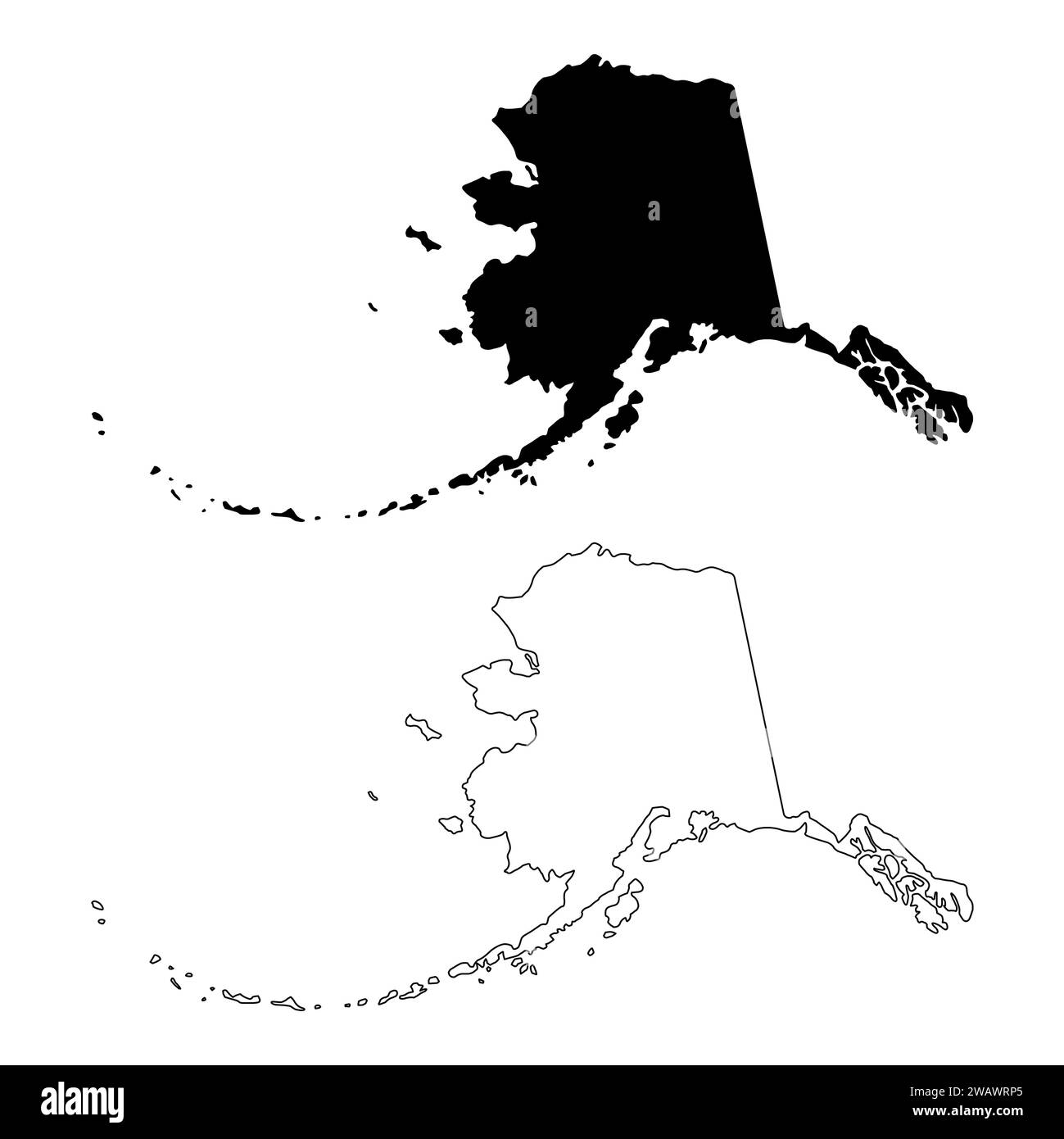 Set of Alaska map, united states of america. Flat concept icon vector illustration . Stock Vector