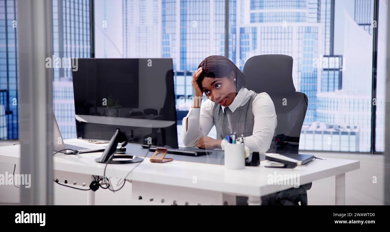 Ransomware Malware Attack. Hacked Business Computer. Cyber Security Breach Stock Photo