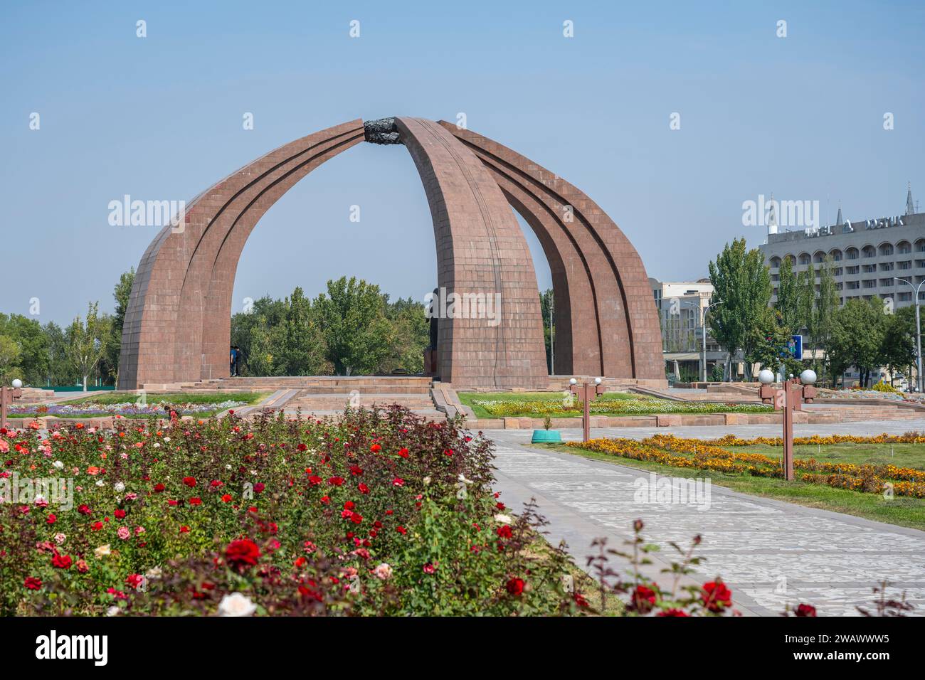 Victory Monument, Victory Square, Bishkek, Kyrgyzstan Stock Photo