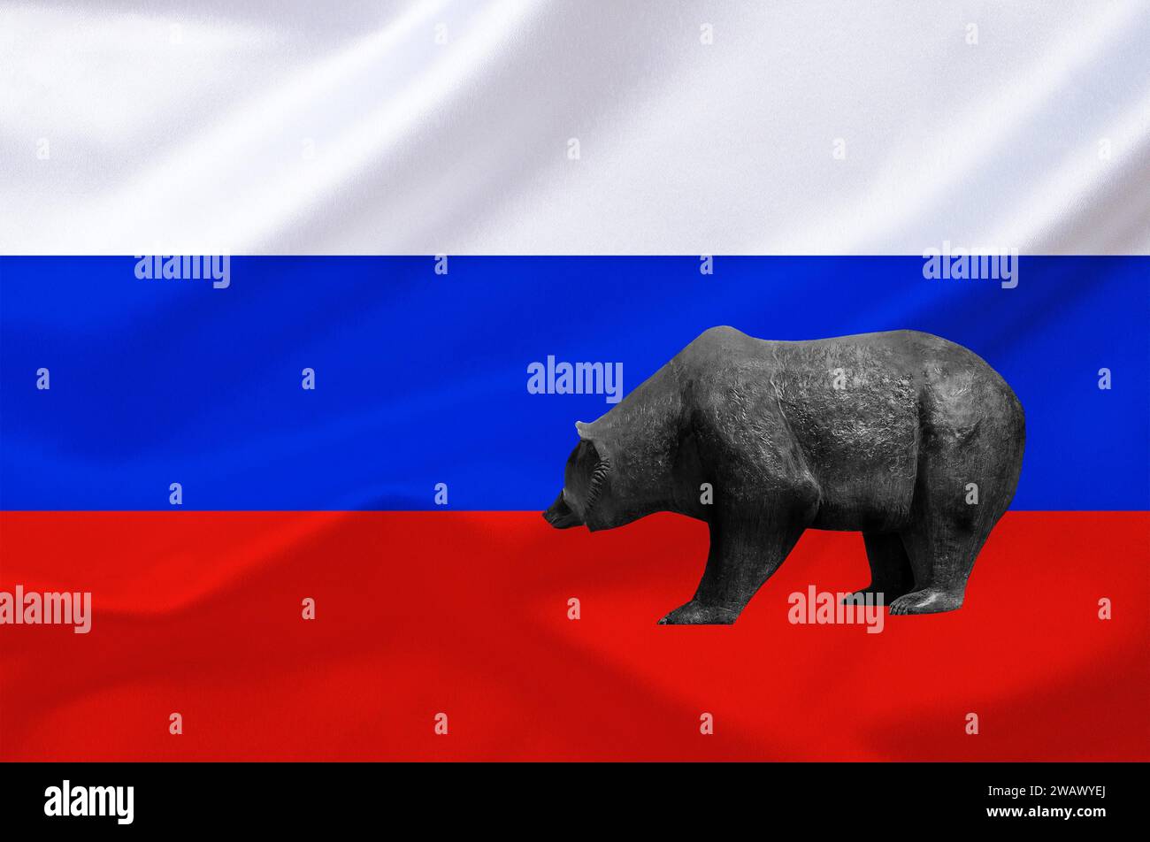 Stock market bear market, falling prices in Russia, studio Stock