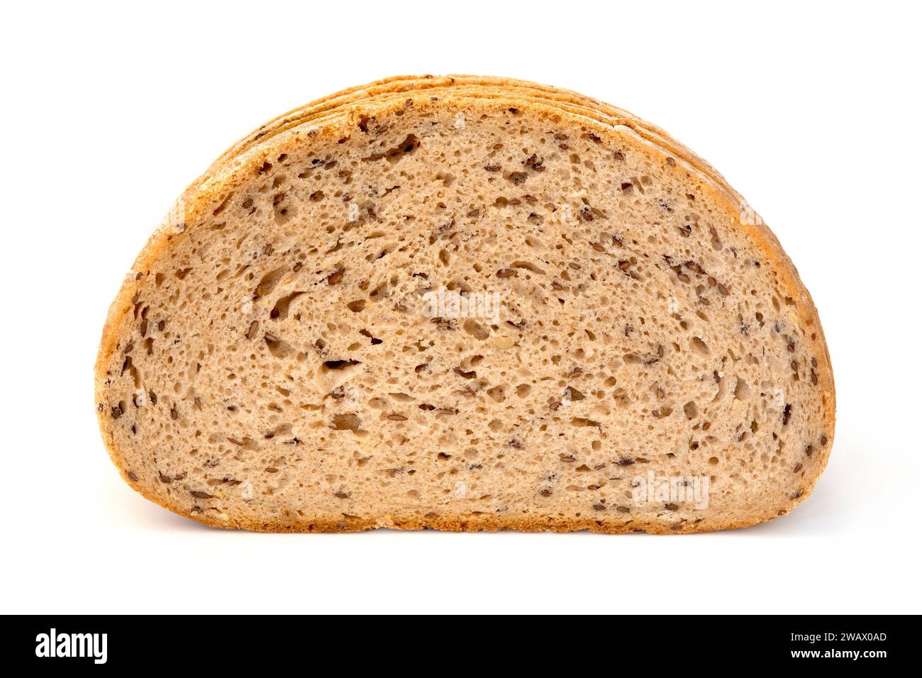 Multigrain bread on a white background Stock Photo