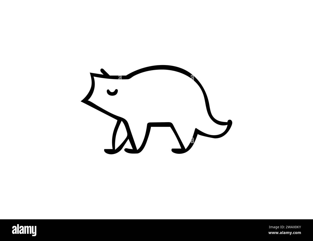 Bush Dog minimal style icon illustration design Stock Vector