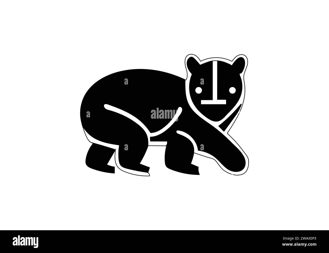 Bush Dog minimal style icon illustration design Stock Vector