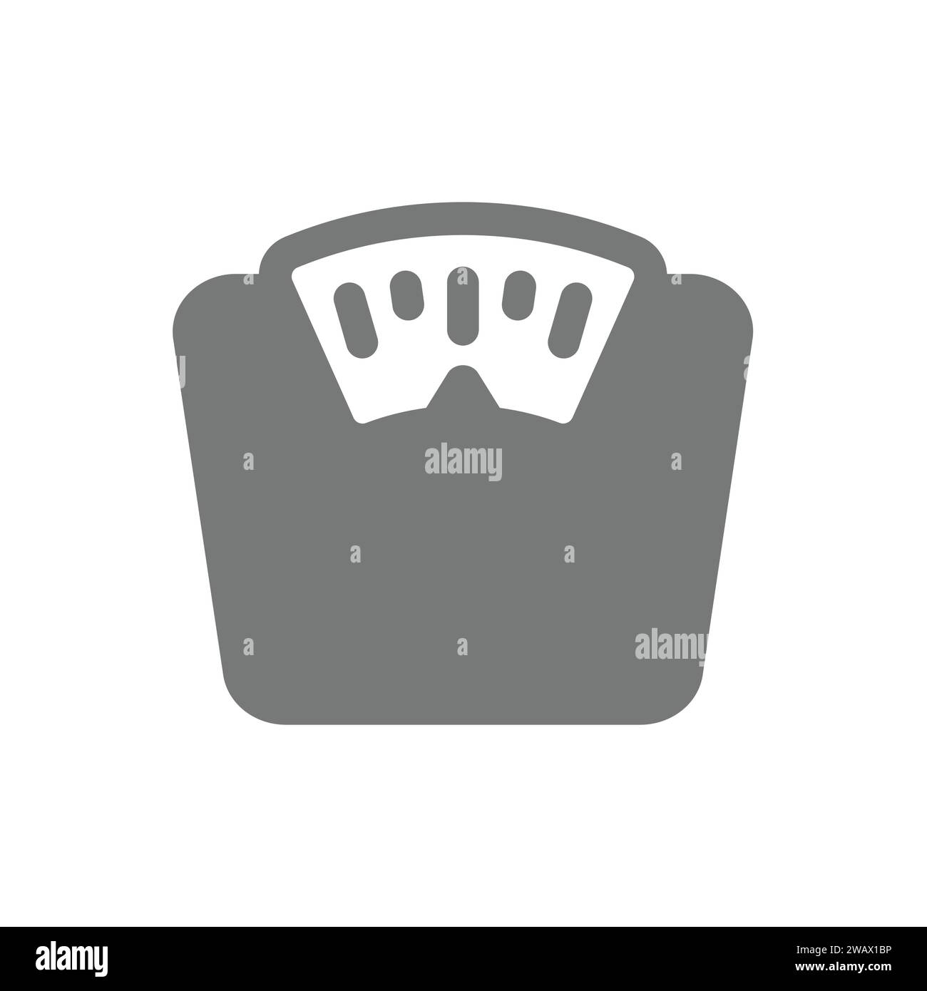 Weight scale vector icon. Simple weight loss scales symbol Stock Vector