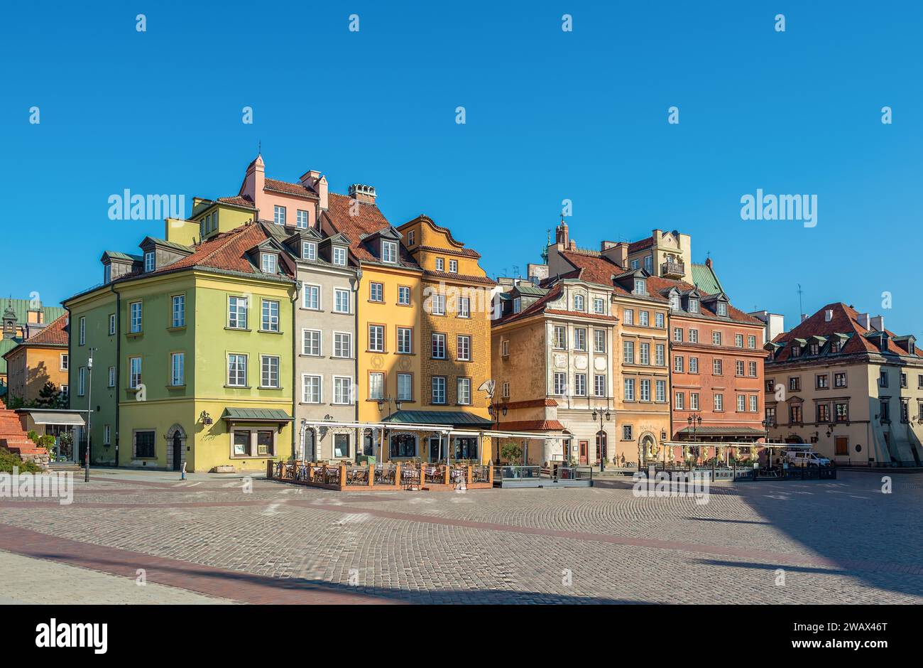 Ancient street of the historical old center of Warsaw Stock Photo