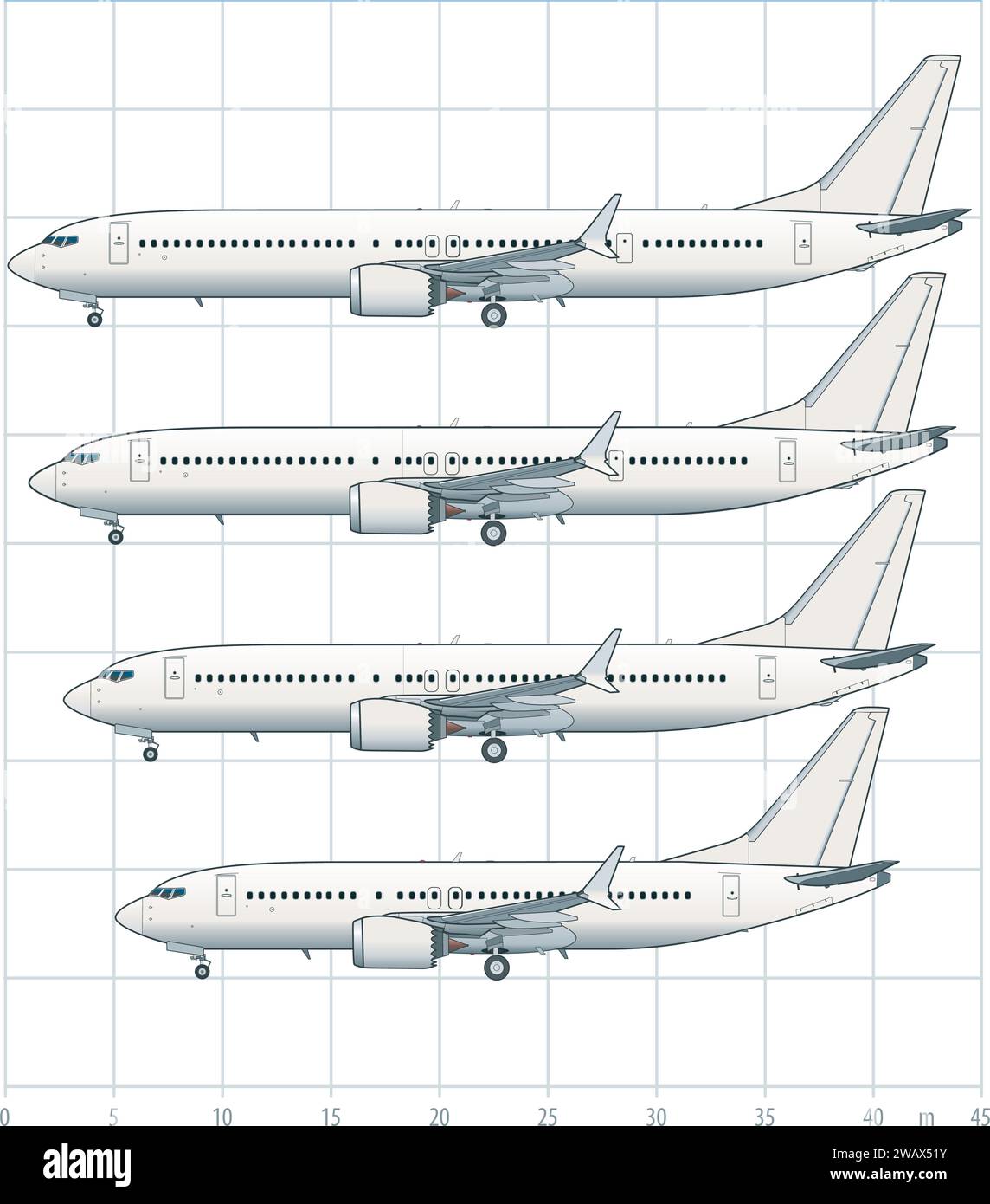 Passagierflugzeug Familie Stock Vector
