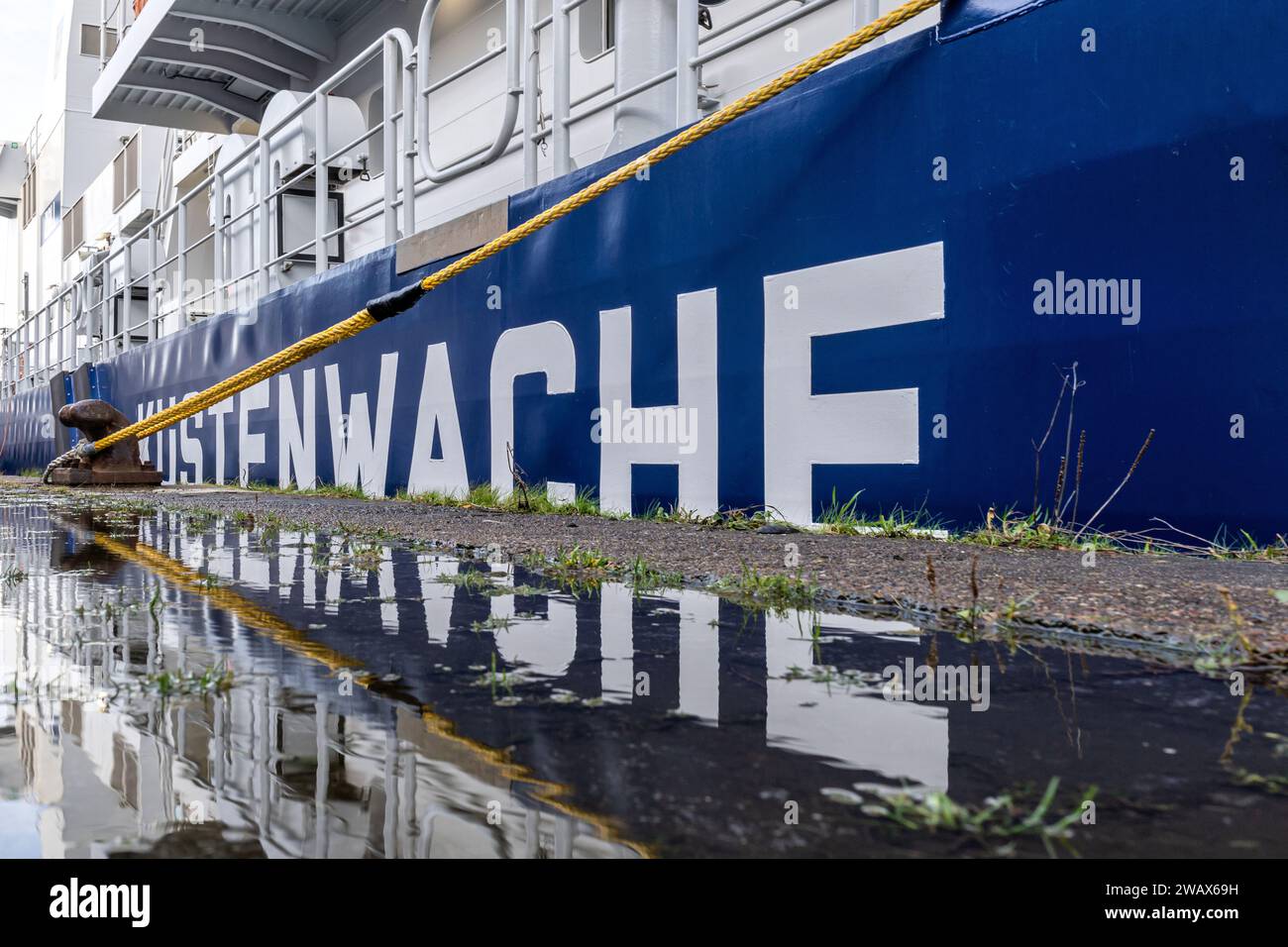 German coast guard ship in port Stock Photo