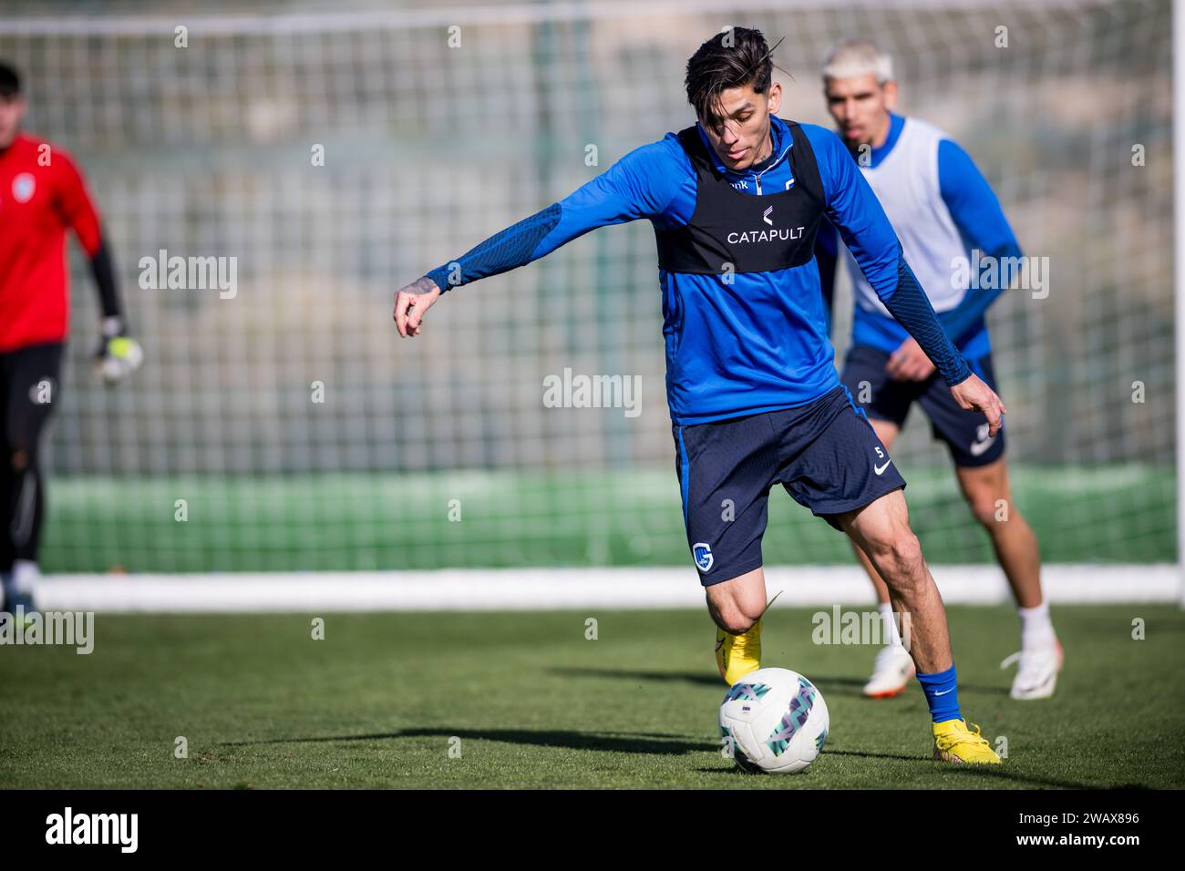 Genk's Gerardo Arteaga pictured during a training session at the winter ...