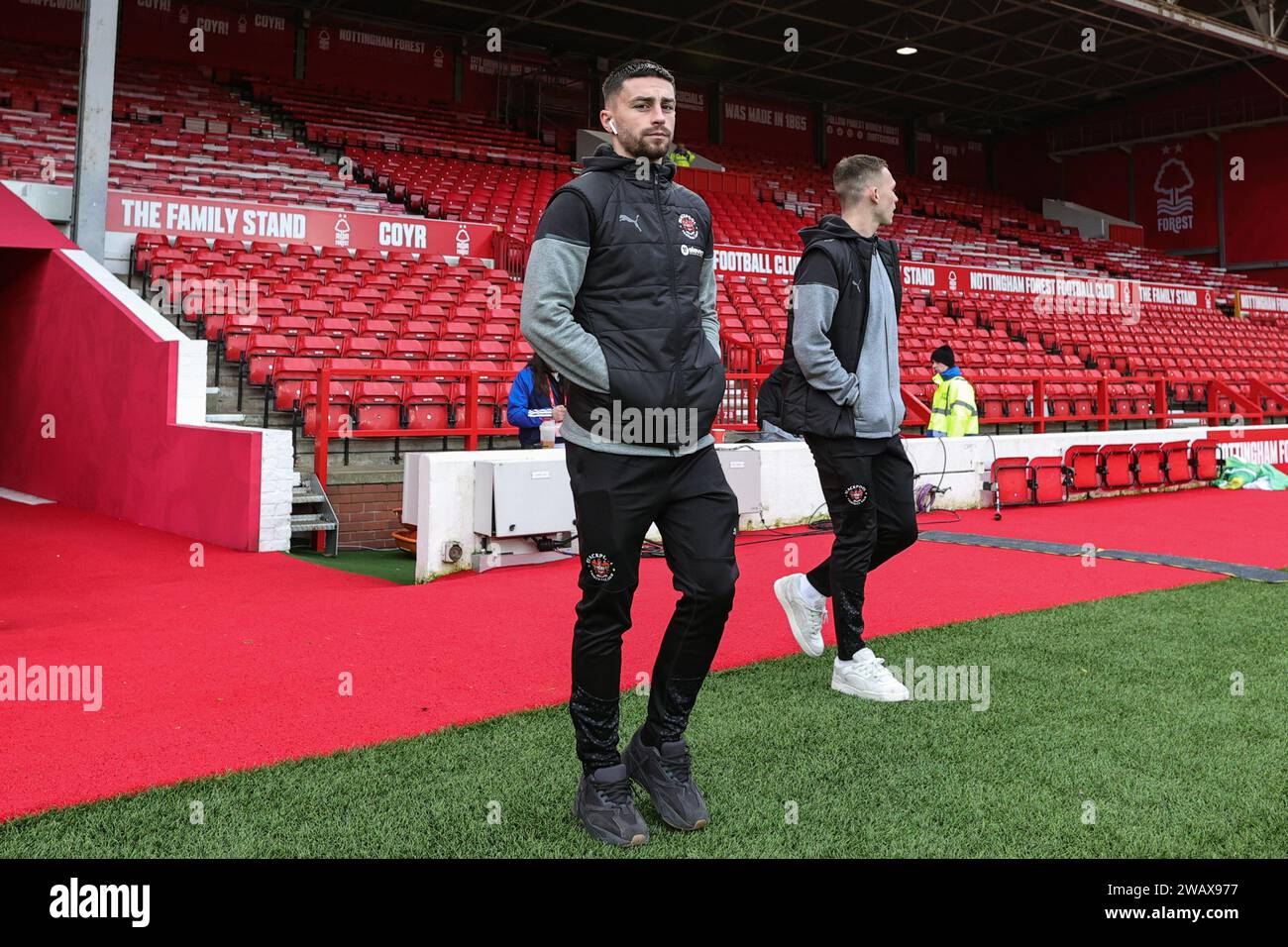 Nottingham, UK. 07th Jan, 2024. Owen Dale of Blackpool arrives during