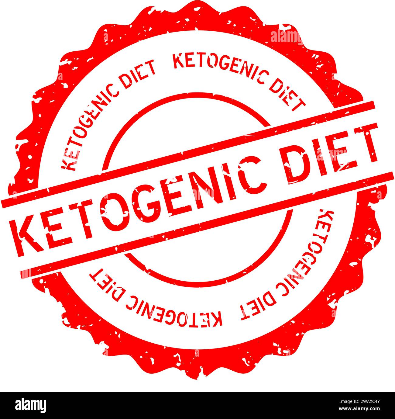 Grunge red ketogenic diet word round