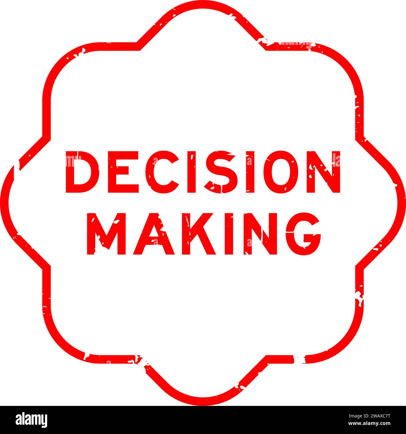 Grunge red decision making word rubber seal stamp on white background ...