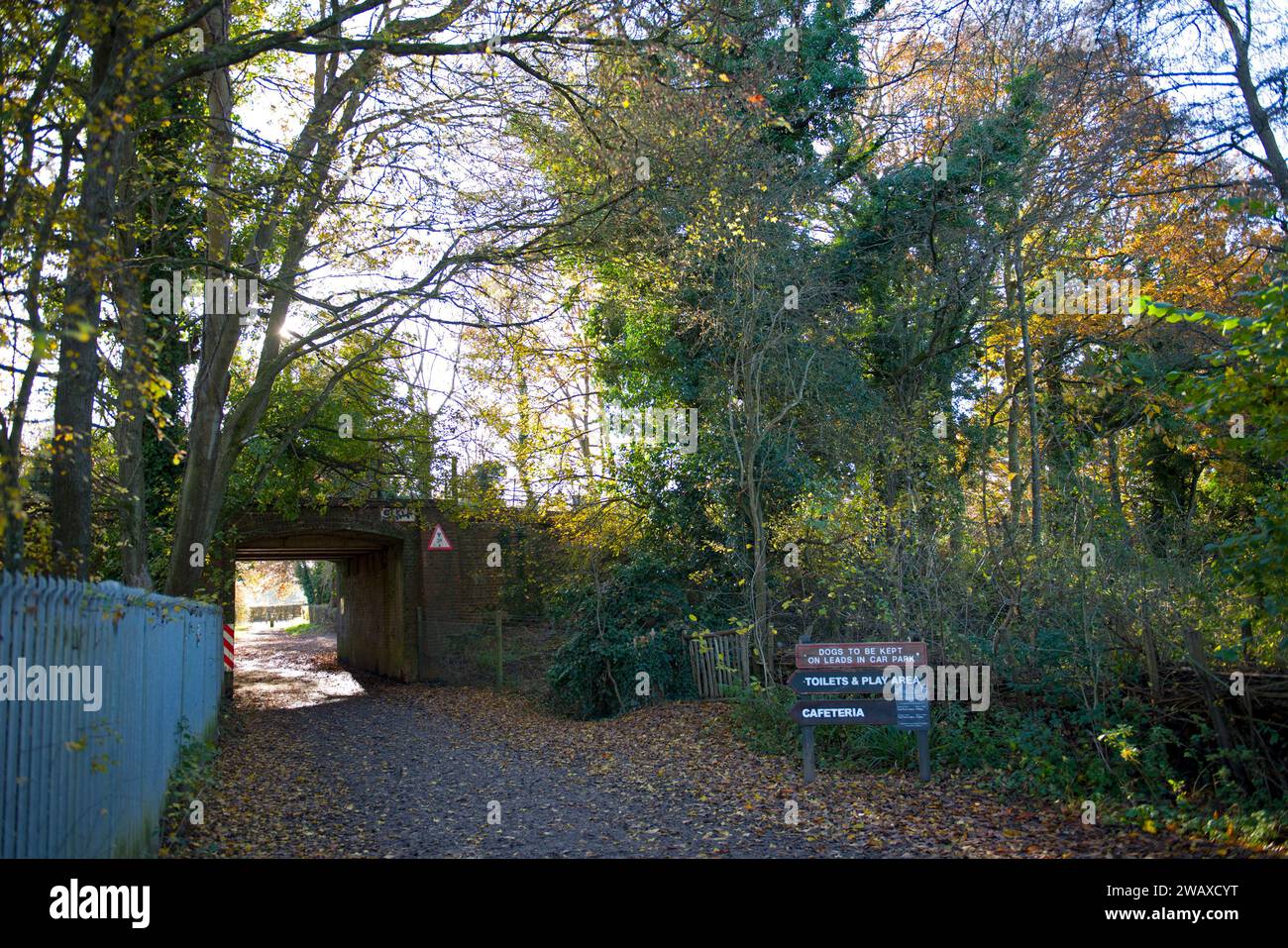 The pedestrian walkway underneath the Tonbridge to Redhill railway line