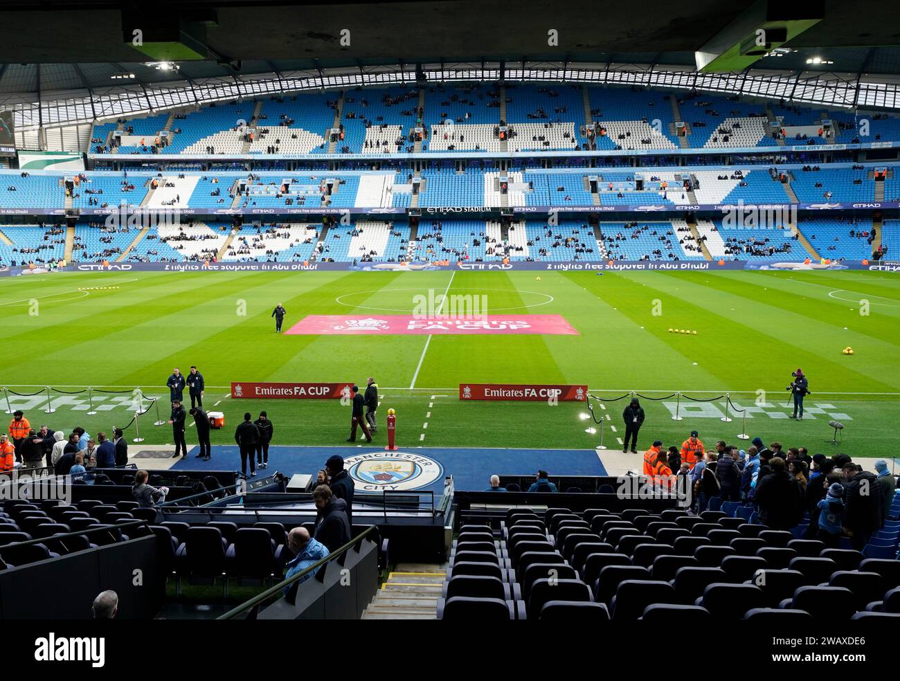 MANCHESTER, UK. 7th Jan, 2024. Emirates FA Cup sponsorship inside the