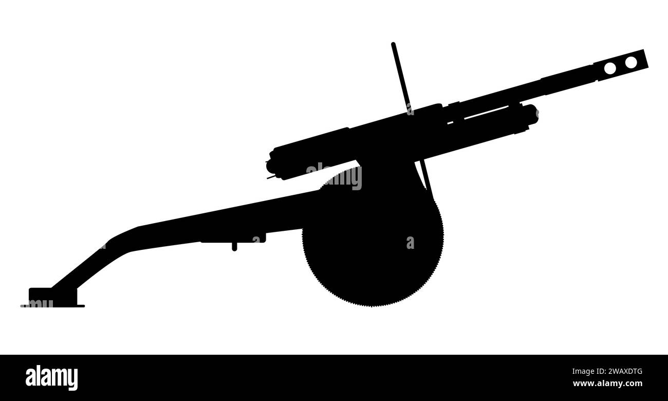 War cannon in silhouette over a white background Stock Vector