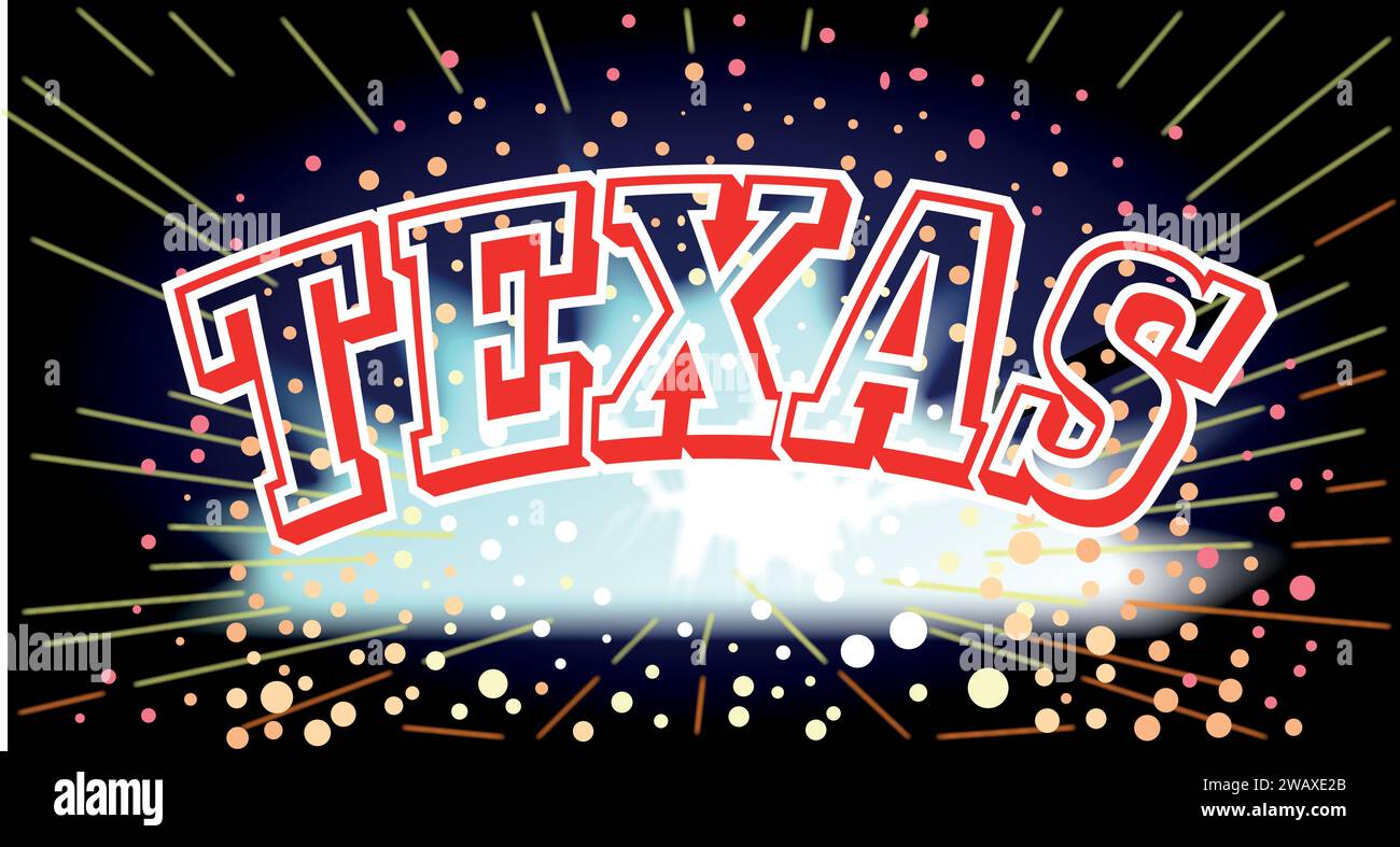 Texas Flash Design Texas over a flash and sparks background Stock Vector Image & Art - Alamy