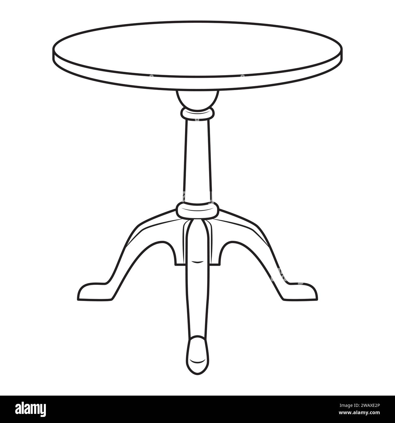 Classic wooden table. Black and white. vector illustration on white