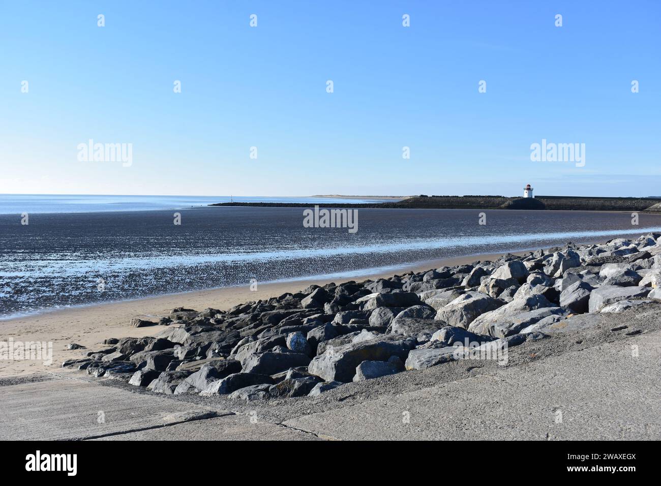 Burry Port East beach, Burry Port, Carmarthenshire, Wales Stock Photo