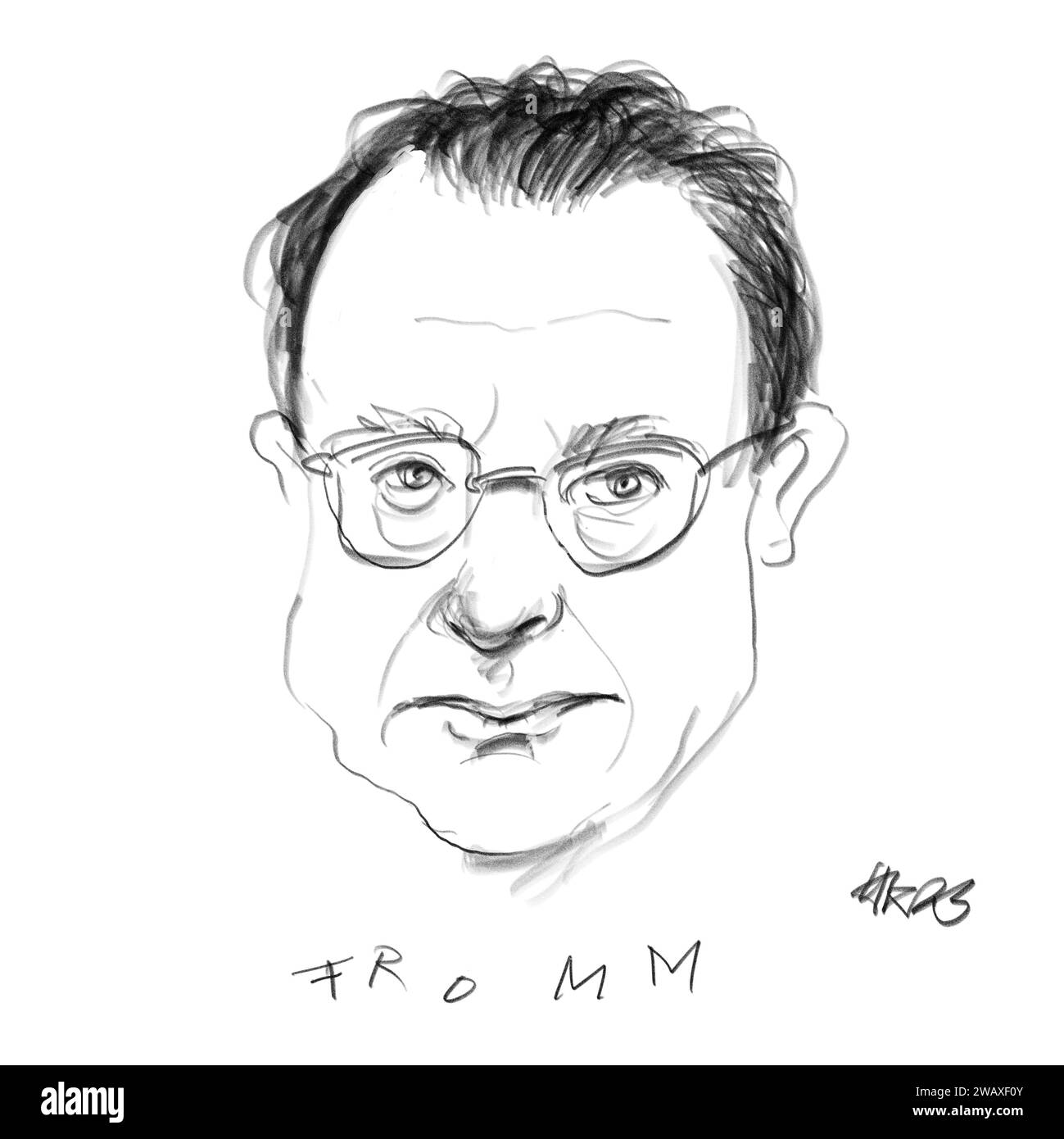 Portrait of the Author Erich Fromm Stock Photo