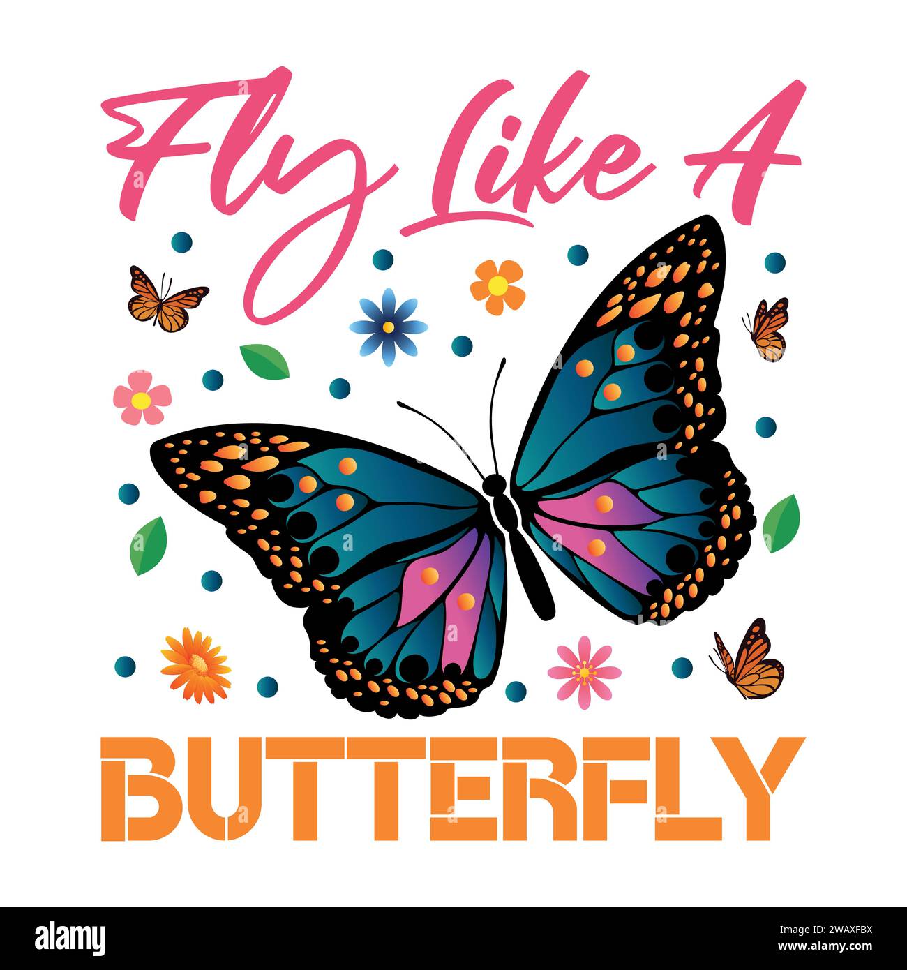 Butterfly T-Shirt Design Stock Vector
