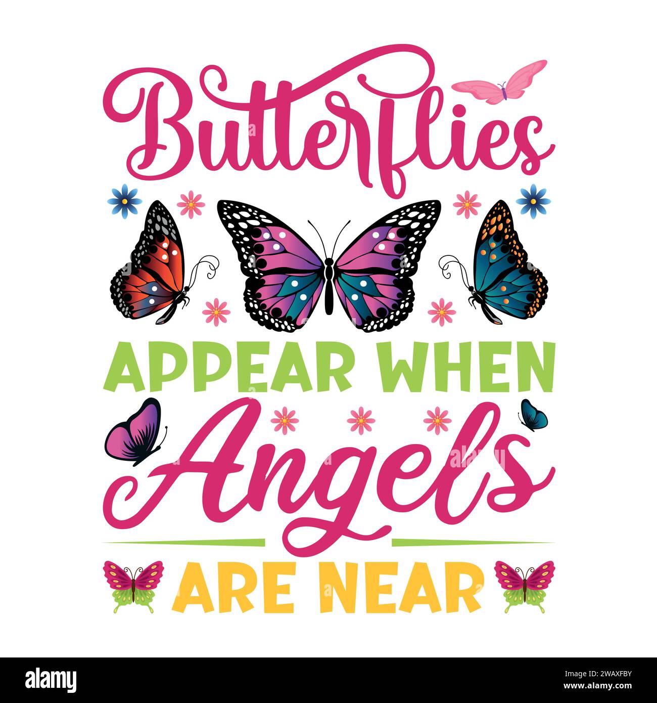Butterfly T-Shirt Design Stock Vector