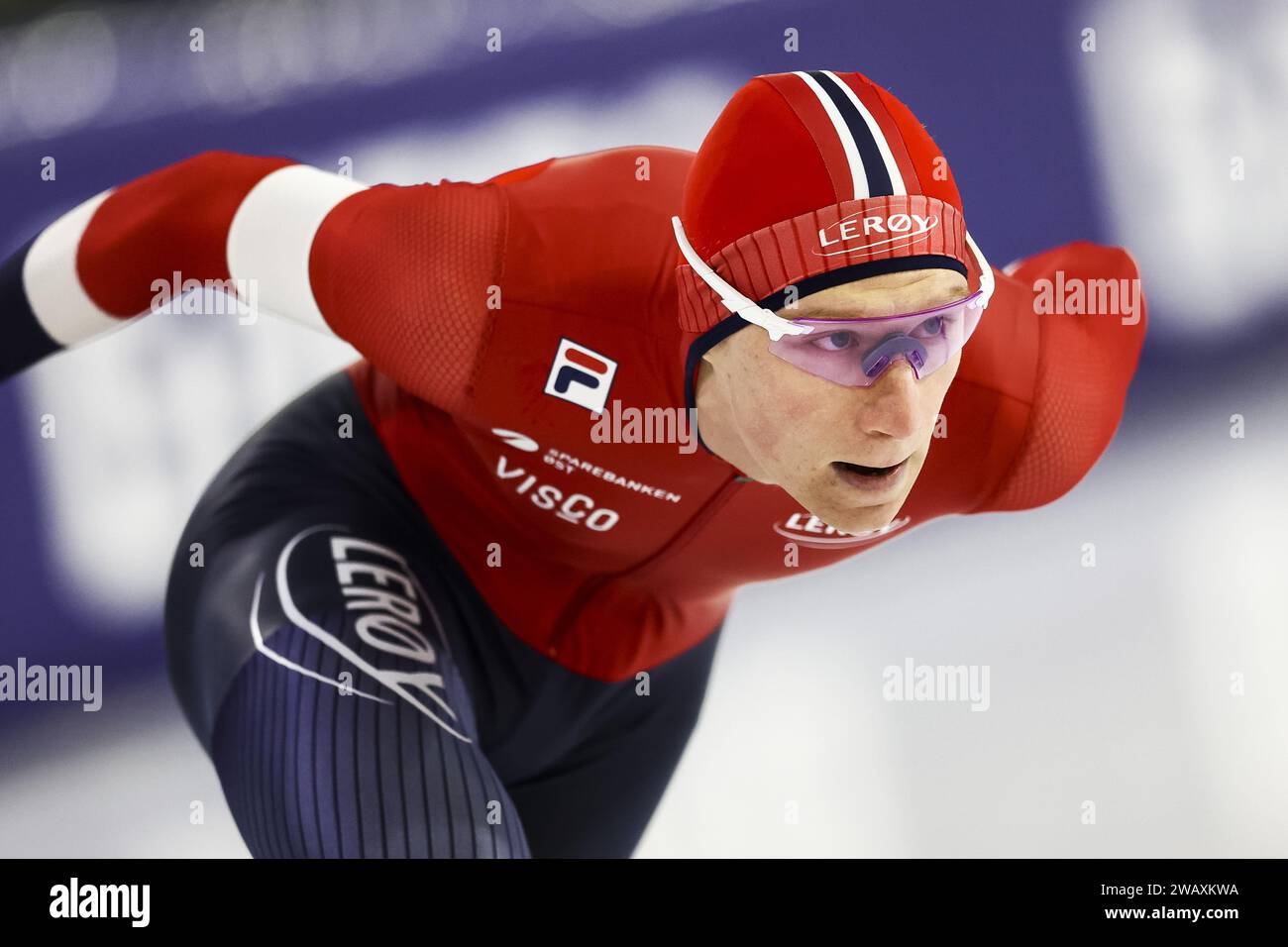 HEERENVEEN Peder Kongshaug (NOR) in action in the 1500 with men at