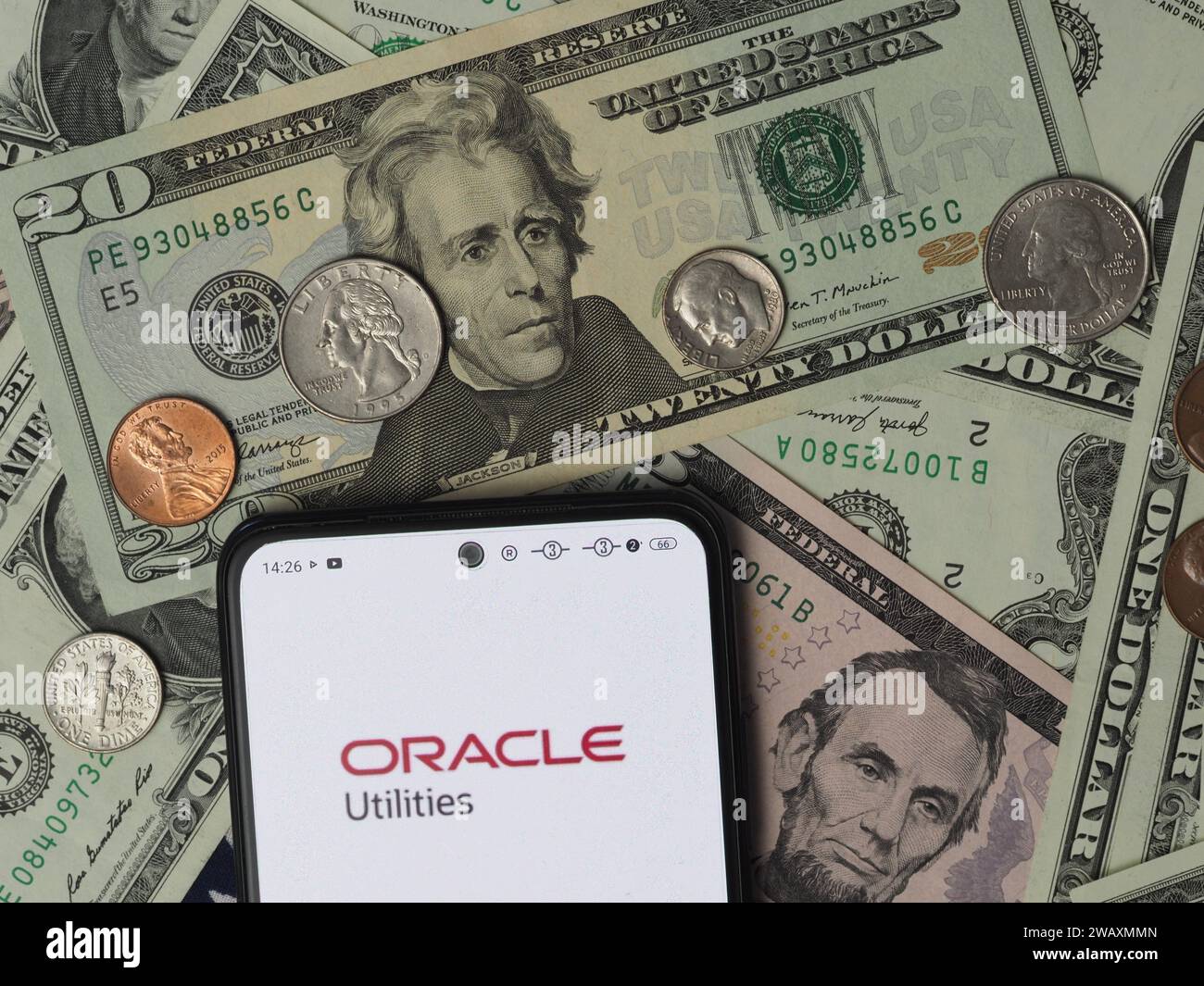 Oracle Utility Bavaria, Germany - January 7, 2024: In this photo illustration, a ...