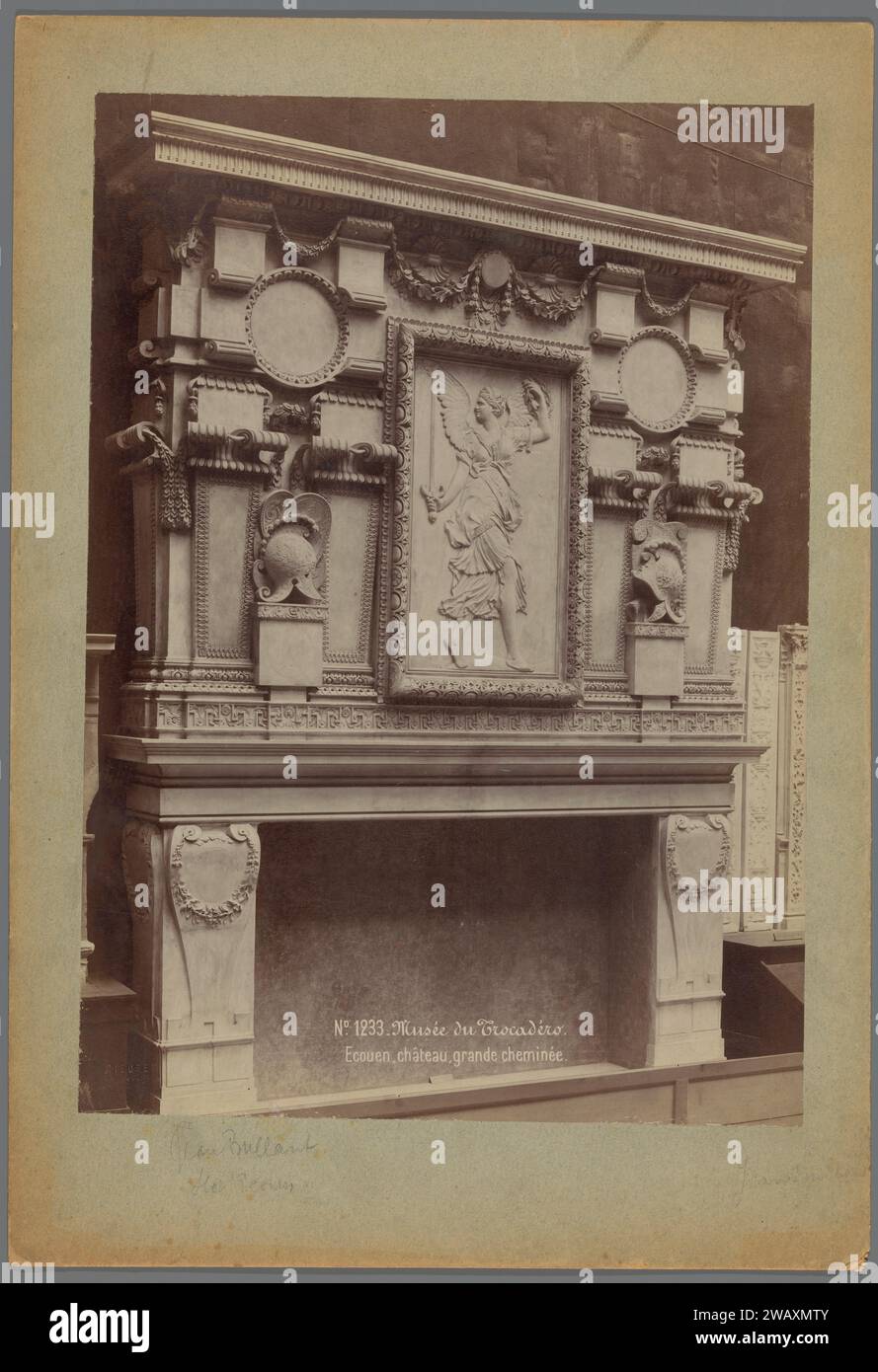 Gypsum cast of a fireplace in the Musée des Monuments Français in Paris ...