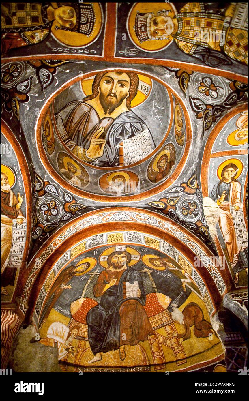 Frescoes in the Karanlik Kilise, the Dark Church in Goreme Open Air ...