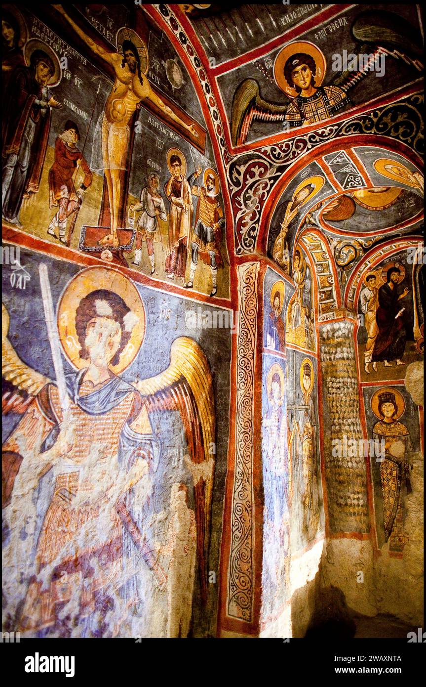 Frescoes in the Karanlik Kilise, the Dark Church in Goreme Open Air ...