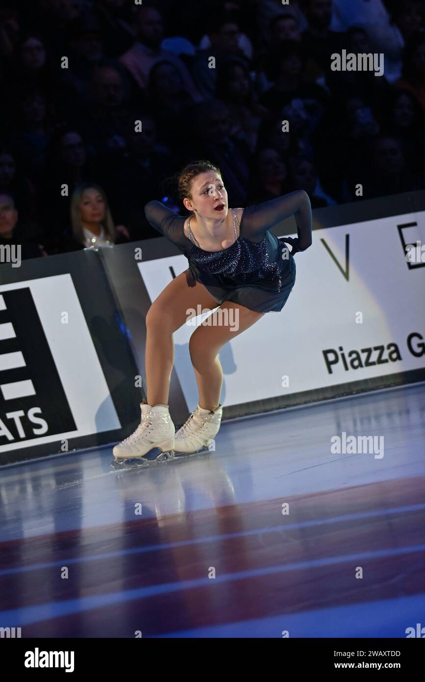 Bologna, Italy. 06th Jan, 2024. Sarina Joos performing during 2024 Bol
