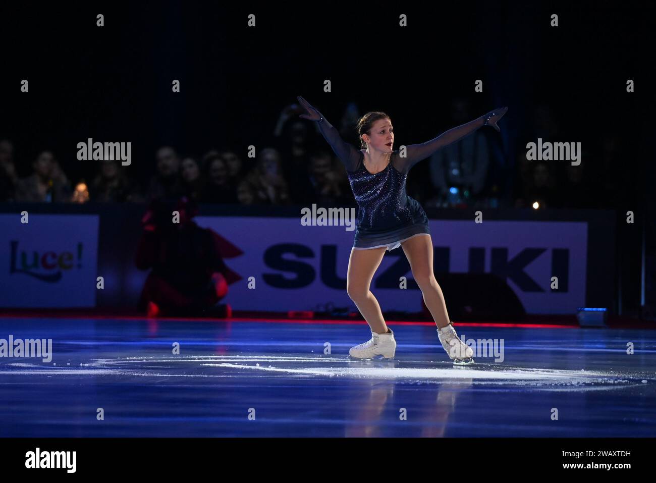 Bologna, Italy. 06th Jan, 2024. Sarina Joos performing during 2024 Bol