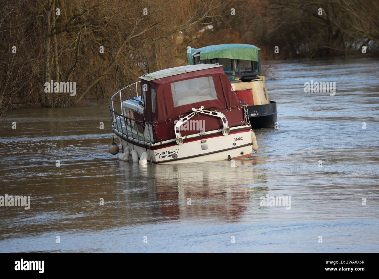 Wallingford, United Kingdom. 7th Jan, 2024. UK Weather The heavy