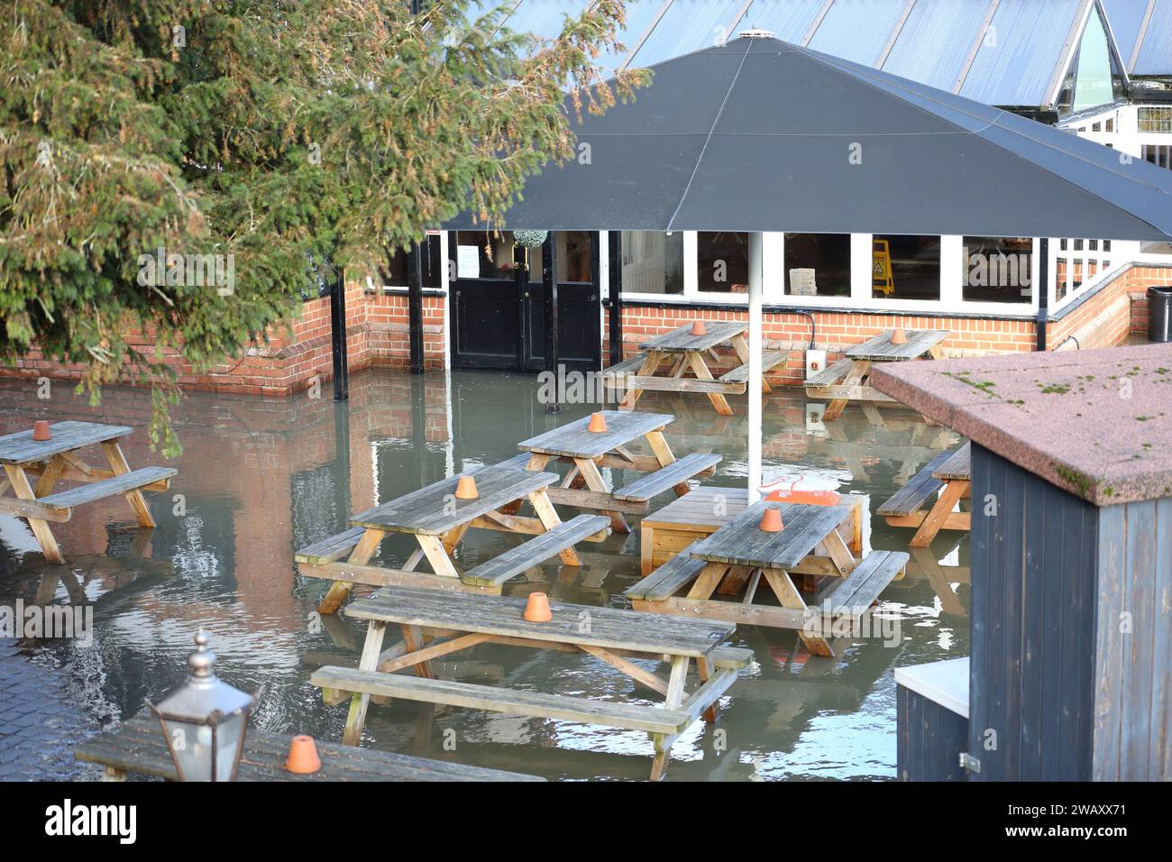 Wallingford, United Kingdom, 7 January 2024. UK Weather The heavy