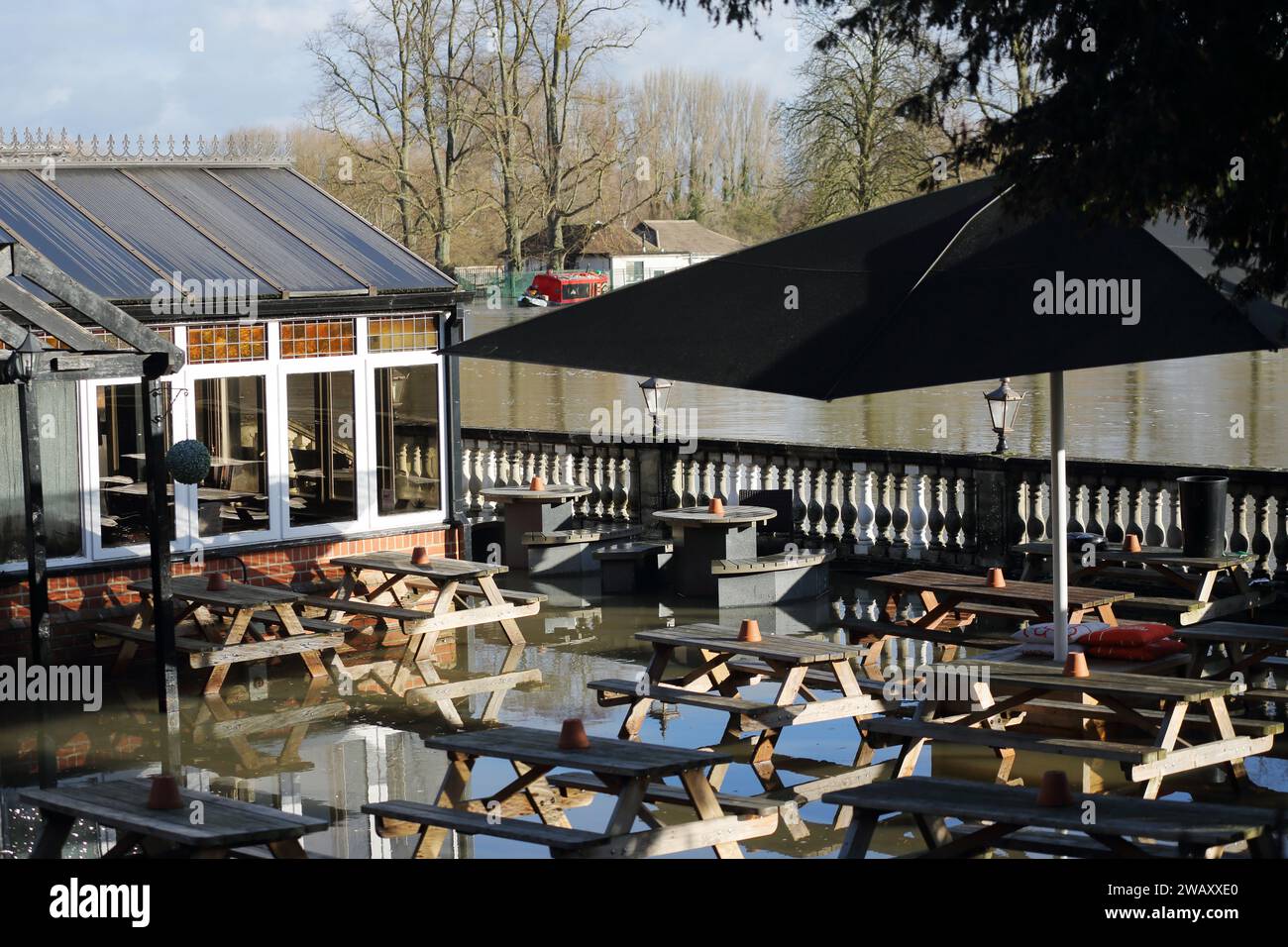 Wallingford, United Kingdom, 7 January 2024. UK Weather The heavy