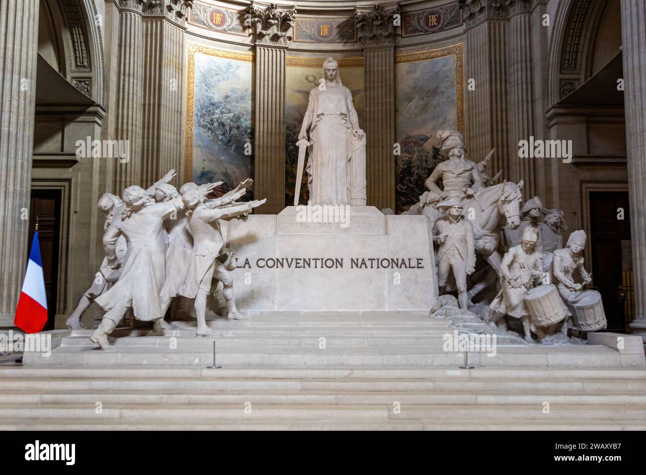 Altar dedicated to the National Convention of the French Revolution inside the Pantheon de Paris. France Stock Photo