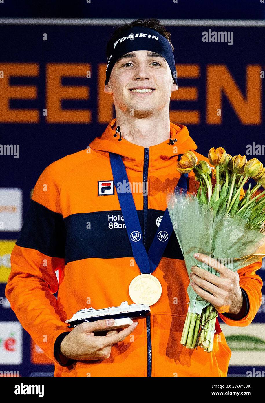 HEERENVEEN Jenning de Boo wins gold in the 500 meters at the European Championship distances HEERENVEEN Jenning de Boo wins gold in the 500 meters at the European Championship distances