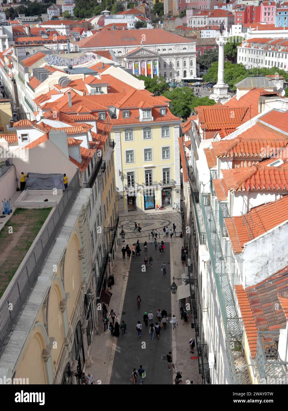Carmo street (Rua do Carmo), view from above Stock Photo