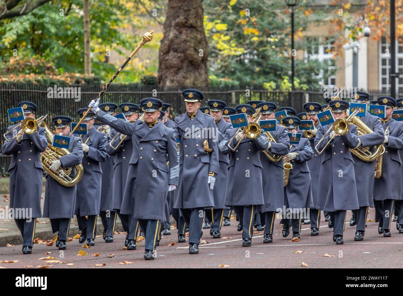 Central Band of the Royal Air Force, Birdcage Walk, London, UK Stock Photo
