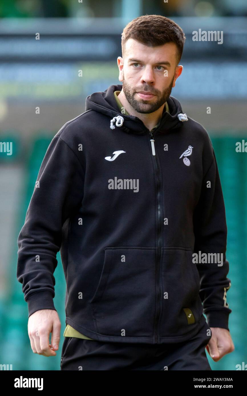 Norwich City Grant Hanley is seen before the FA Cup Third Round match between Norwich City and Bristol Rovers at Carrow Road, Norwich on Saturday 6th January 2024. (Photo: David Watts | MI News) Credit: MI News & Sport /Alamy Live News Stock Photo