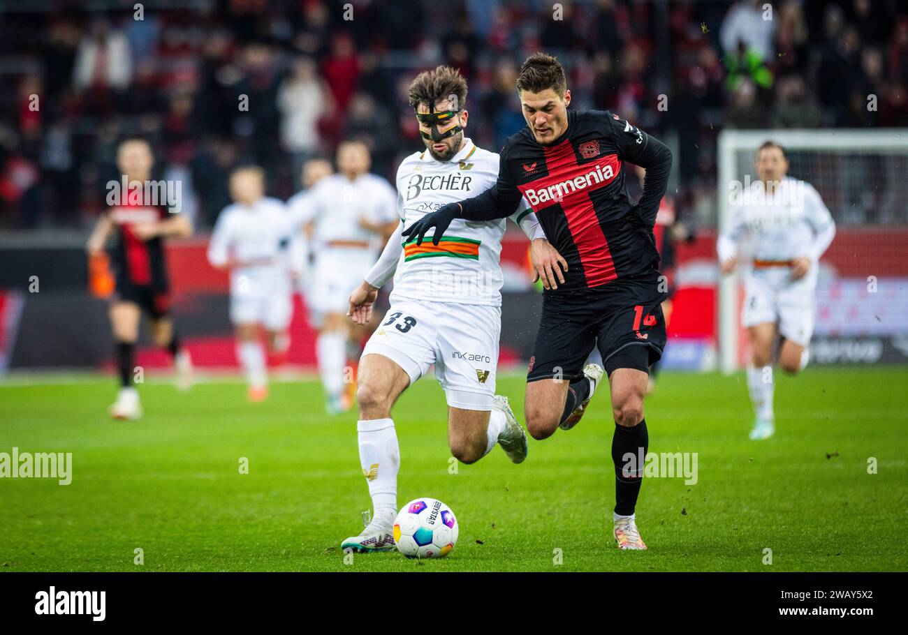 Leverkusen Germany 07th Jan 2024 Marin Sverko Fcv Patrik Schick Leverkusen Bayer 