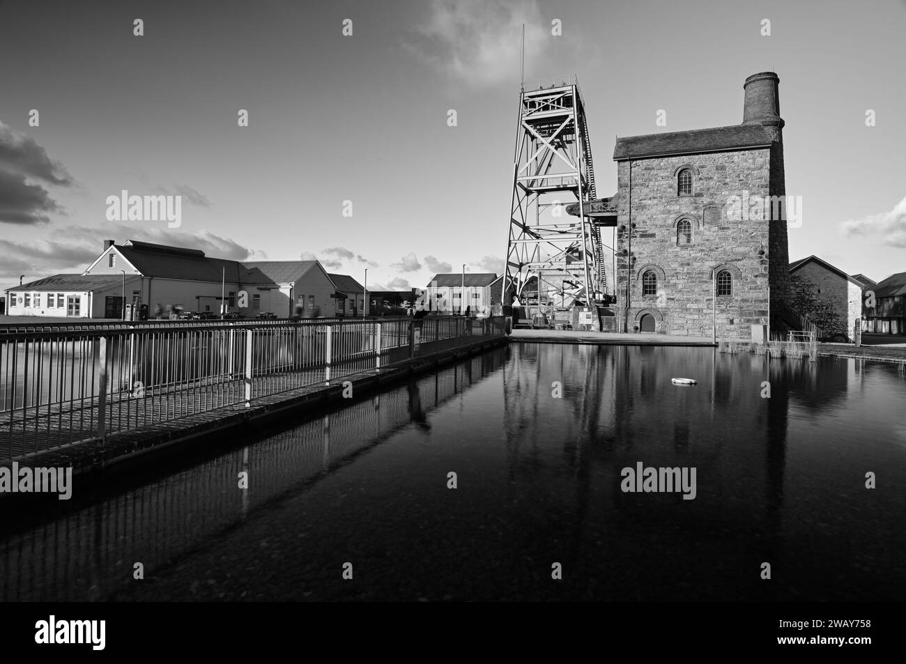 HEARTLANDS POOL CAMBORNE WORLD HERITAGE SITE MINING ENGINE HOUSE Stock