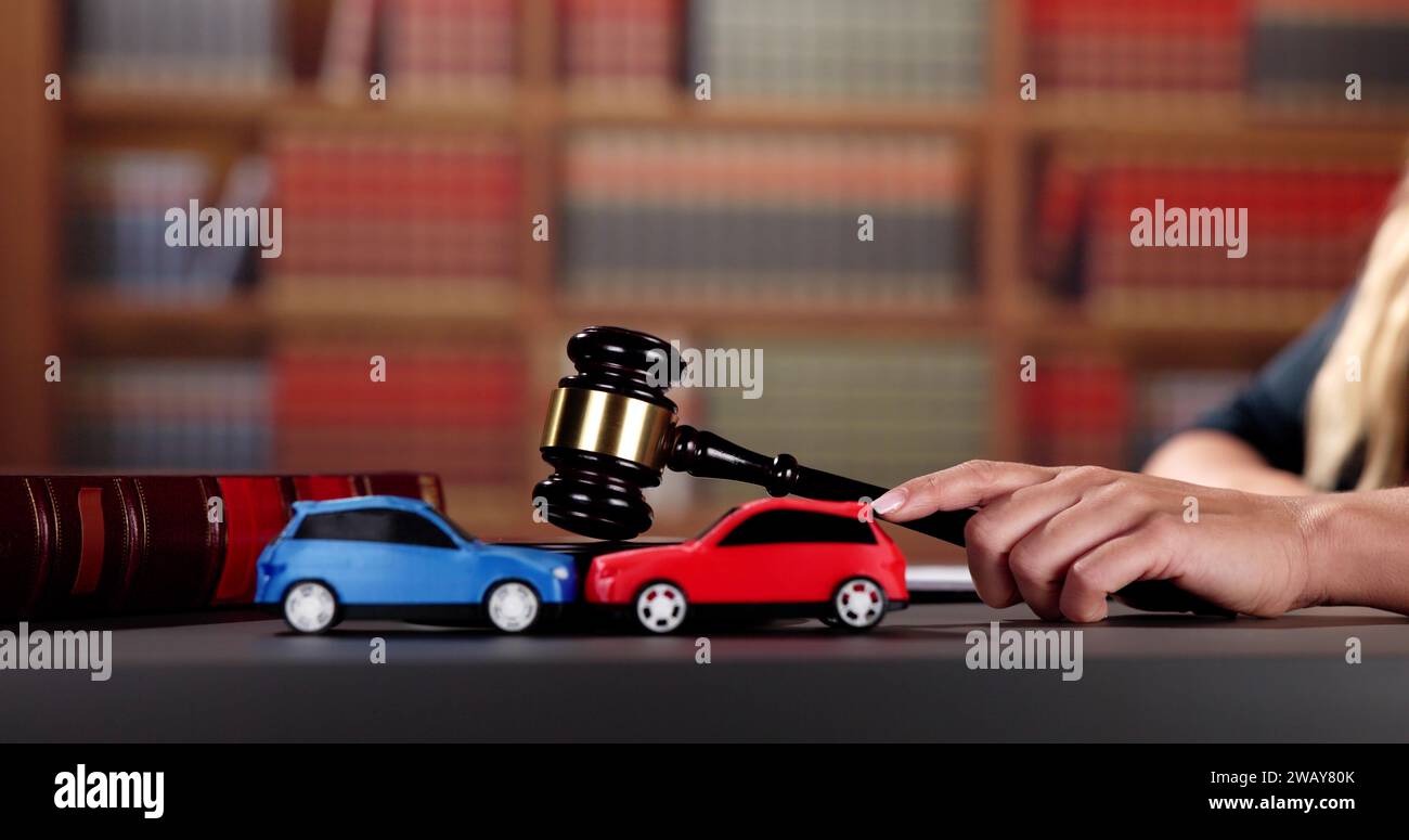 Car Accident Lawyer And Legal Liability Insurance Stock Photo