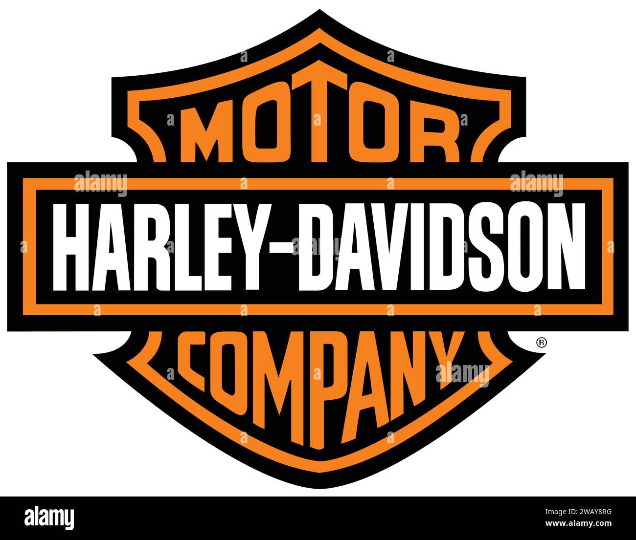 Harley Davidsons logo or icon | Automobile Brand logo | Harley Davidson's Motorcycles Stock Vector