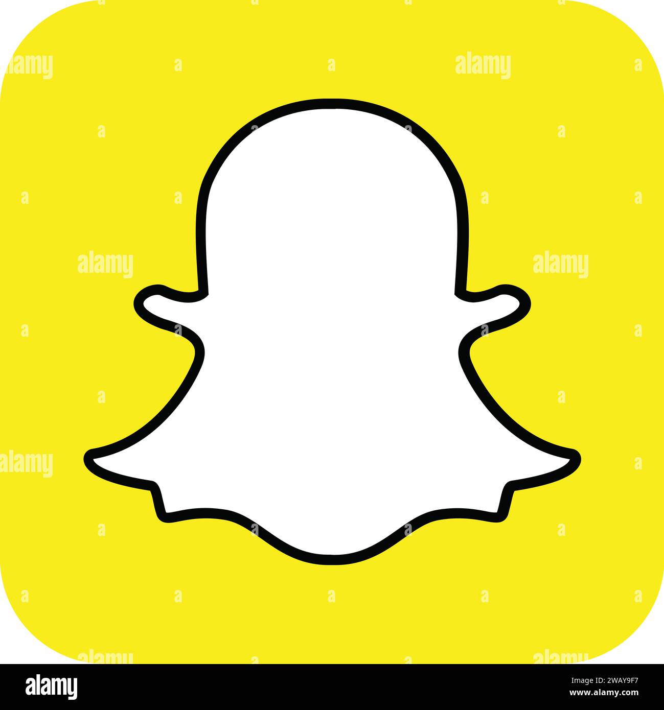 Snapchat logo messenger icon social media logotype app button Stock