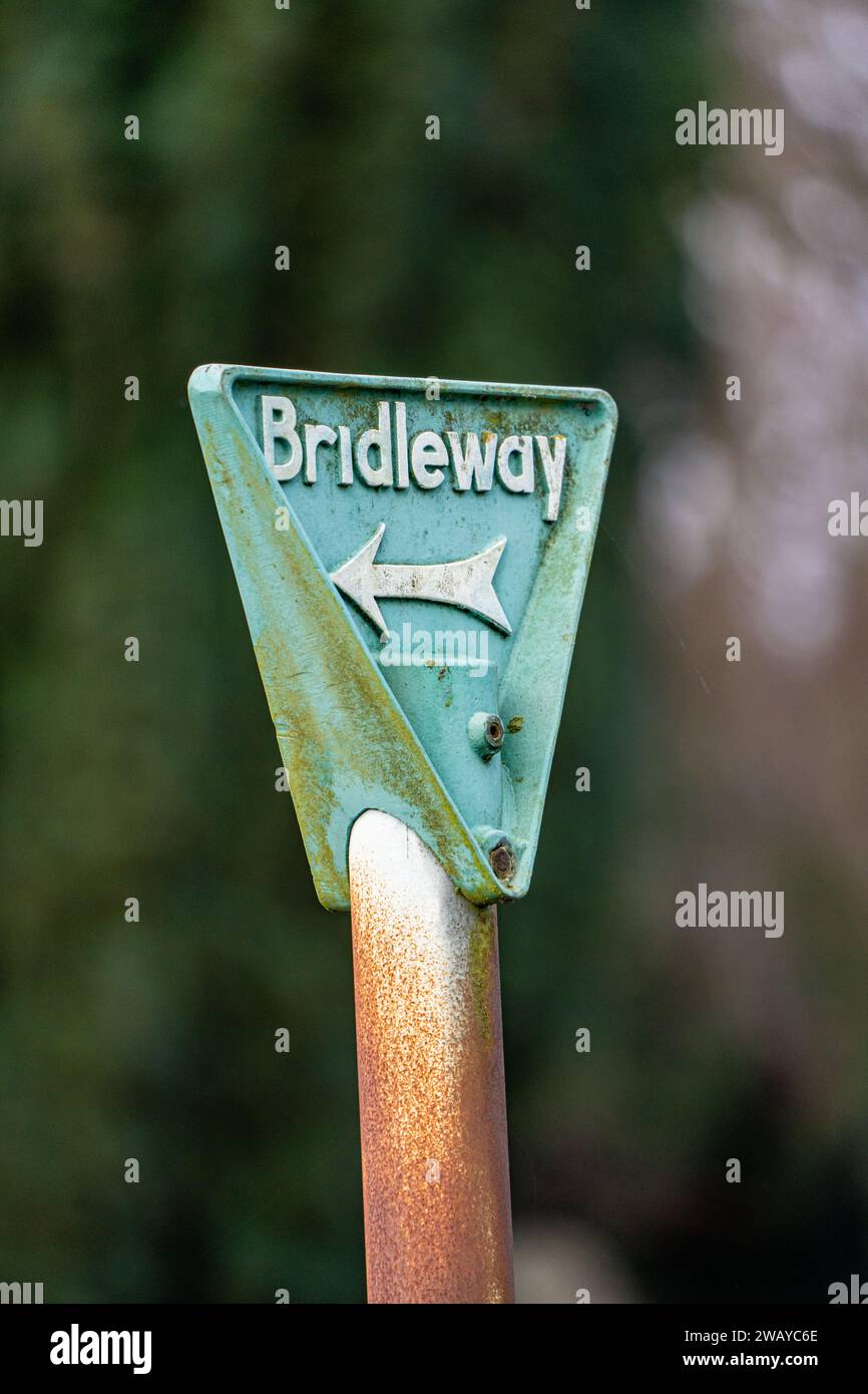 Bridleway Sign in Thatcham Berkshire Stock Photo