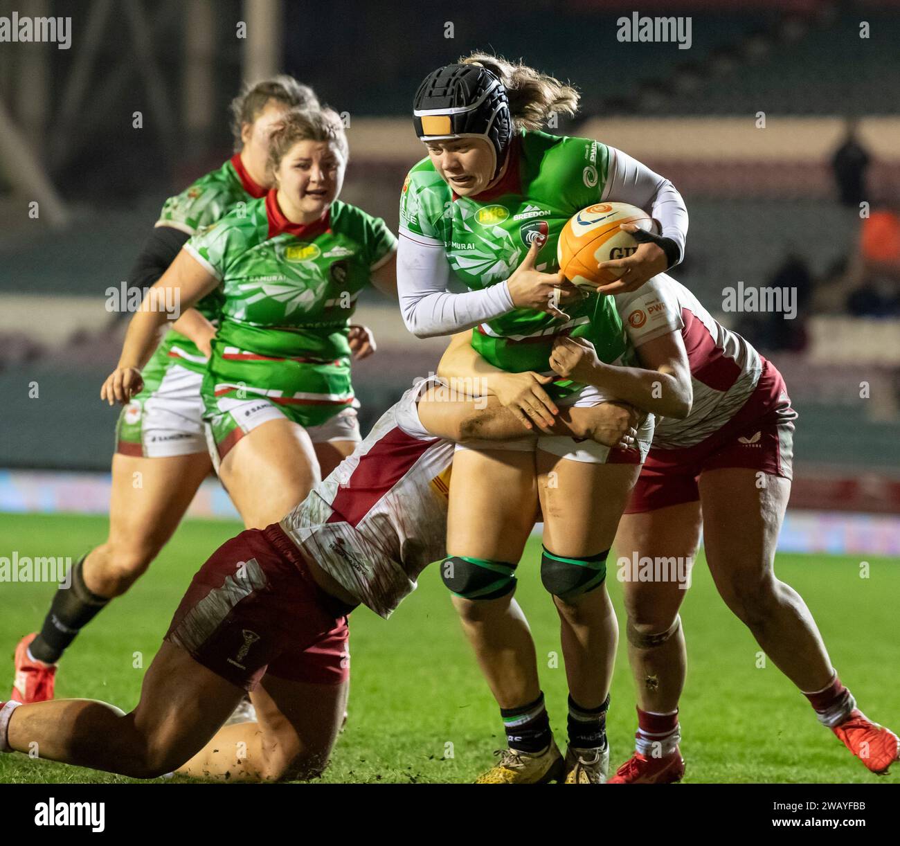 Leicester Tigers Charlotte Fray in action during the Leicester Tigers