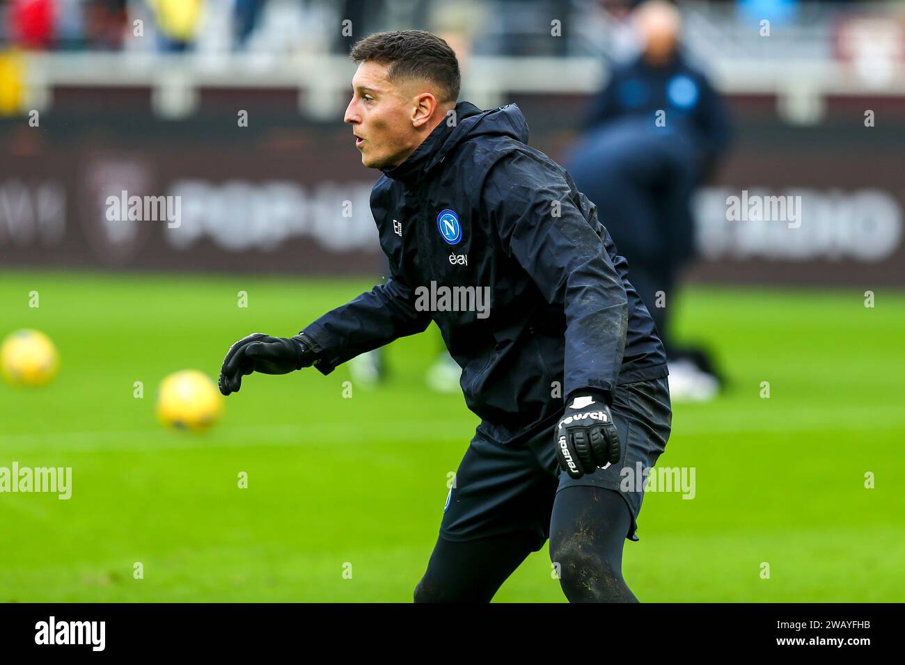 Pierluigi Gollini of SSC Napoli during the Serie A match between Torino FC and SSC Napoli on January  07, 2024 at Olympic Grande Torino Stadium in Tur Stock Photo
