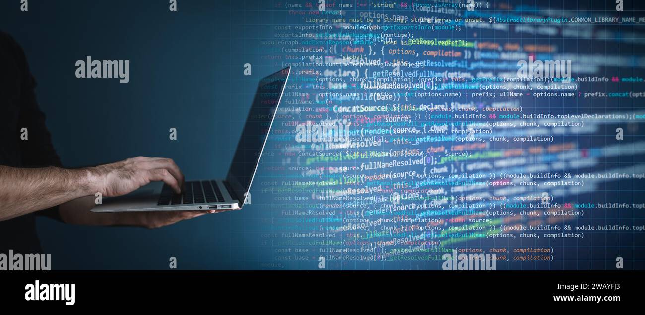 Coding background, Application development and code programming ...