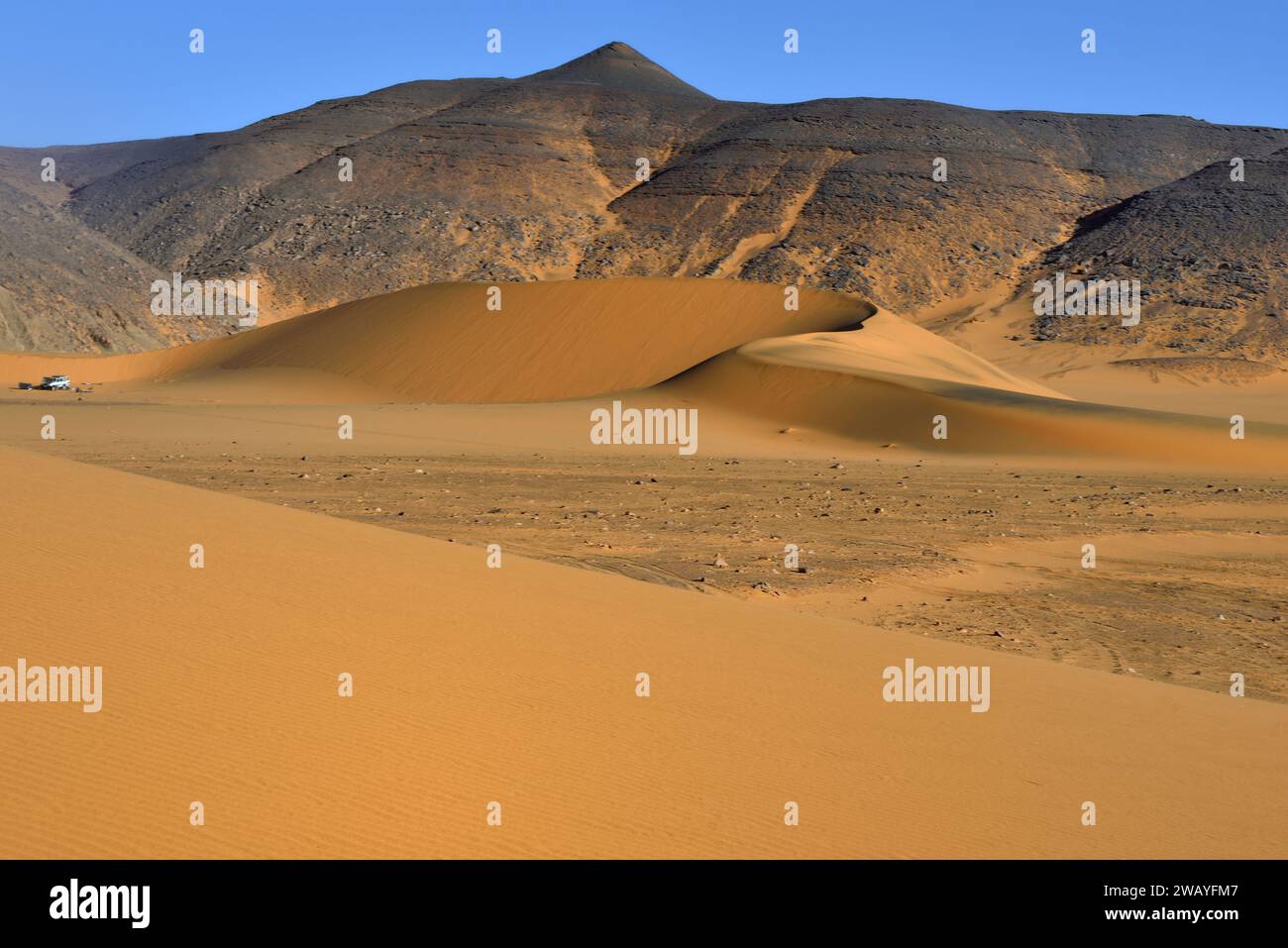 SAND DUNES IN THE SAHARA DESERT IN ALGERIA AROUND DJANET OASIS AND ...